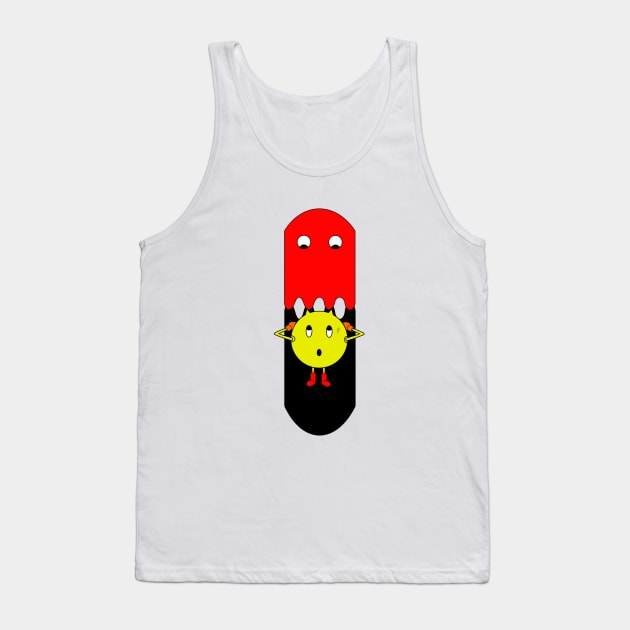 Red ghost chase Pacman Tank Top by Stinos